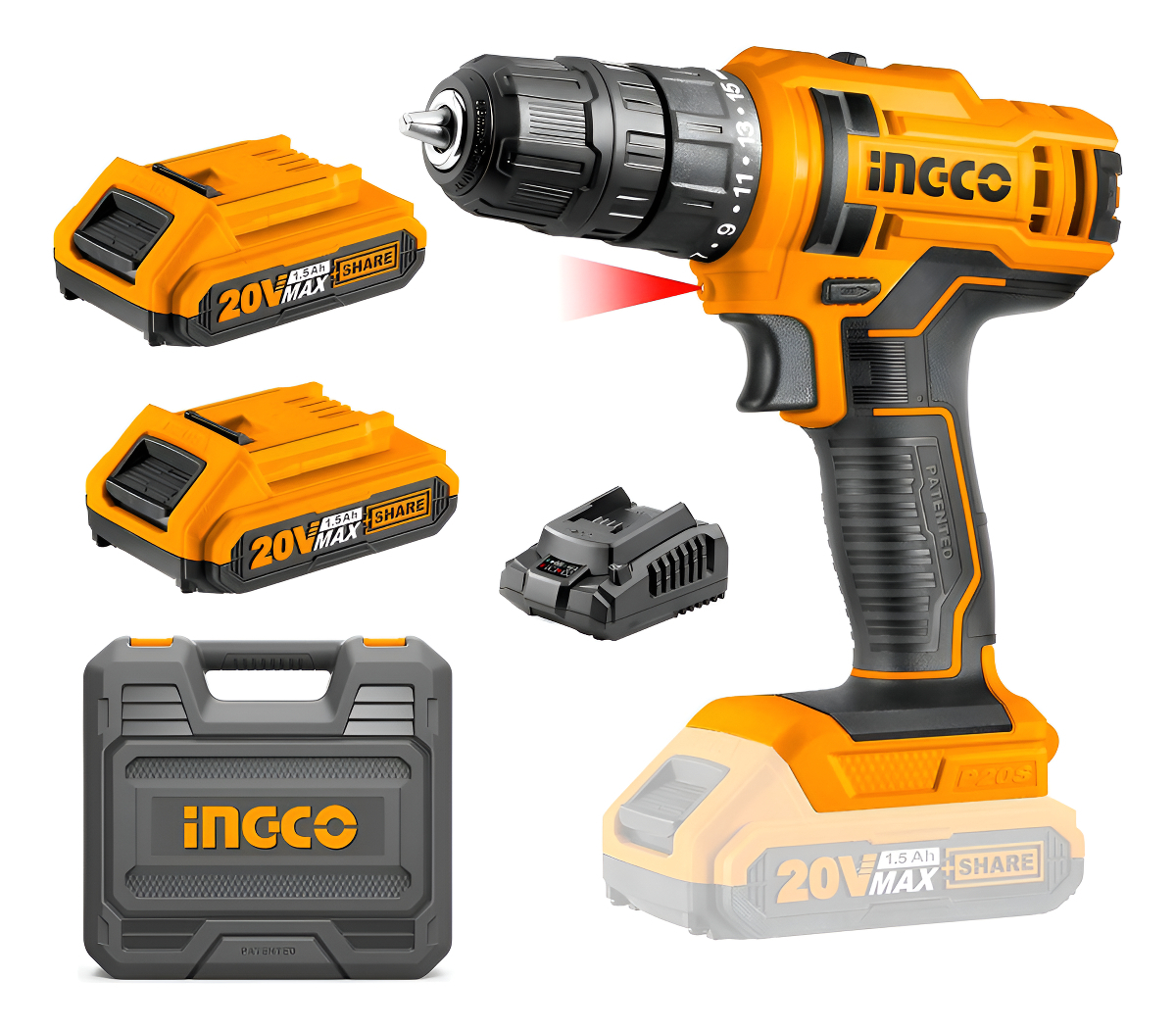 Atornillador 20v Cdli20028 P20s 2 Bat Y Cargador Ingco Super
