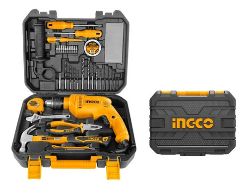Taladro Percutor Ingco 680w Con 115 Accesorios. Hnt Color Amarillo Frecuencia 50/60hz - Imagen 2