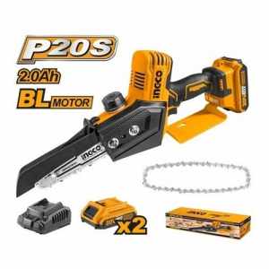 Motosierra Inalámbrica 6'' Y 2 Baterías 2ah Cargador Ingco