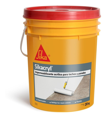 Pintura Membrana Liquida Impermeabilizante Sikacryl 20k Color Terracota